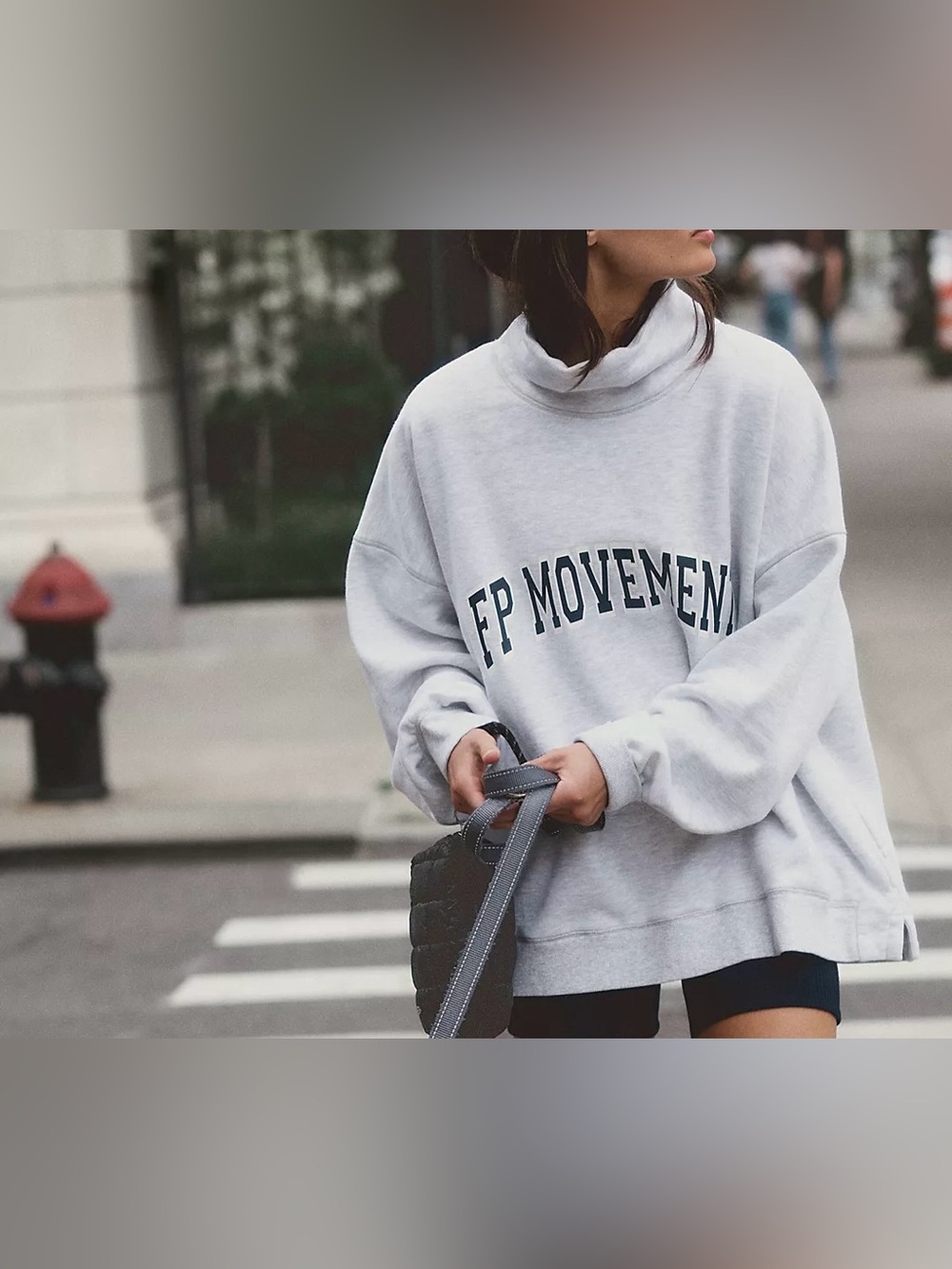 NWT Free People FP Movement Victory pullover - Heather grey navy combo - Medium - Picture 6 of 9